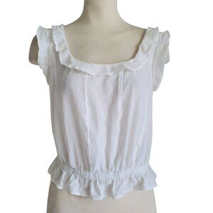 Express Milkmaid Cottagecore Ruffled Sleeveless Peplum Feminine Top 100% Cotton